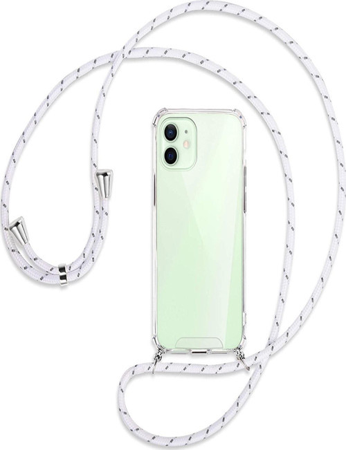 Iphone 12 Mini (5.4 Inç) Şeffaf Boyun - Omuz Askılı Köşe Korumalı Ipli Silikon Kılıf