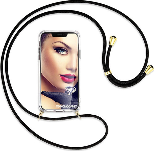 Oppo A5s Şeffaf Boyun - Omuz Askılı Köşe Korumalı Ipli Kılıf