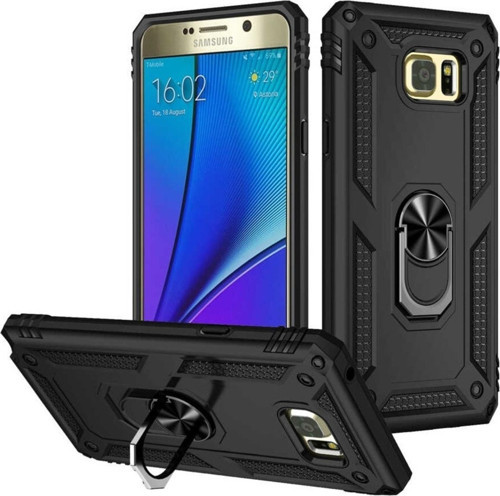 Samsung Galaxy Note 5 Kılıf Yüzüklü Standlı Korumalı Tank Kapak