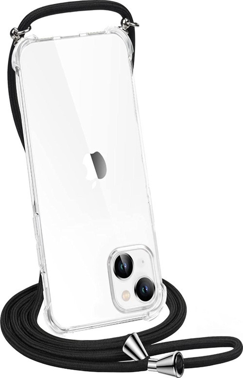 Apple Iphone 14 Plus Kılıf Boyun Omuz Askılı Ipli Şeffaf Silikon