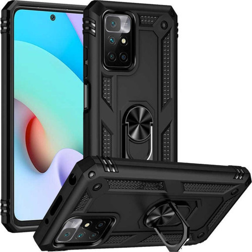 Xiaomi Redmi 10 2022 Kılıf Yüzüklü Standlı Korumalı Tank Kapak