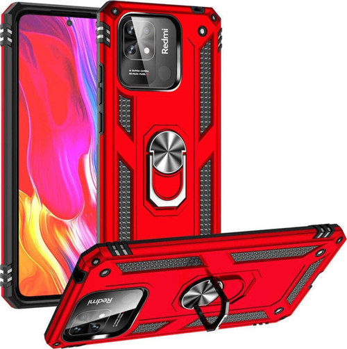 Xiaomi Redmi 10c Kılıf Yüzüklü Standlı Korumalı Tank Kapak