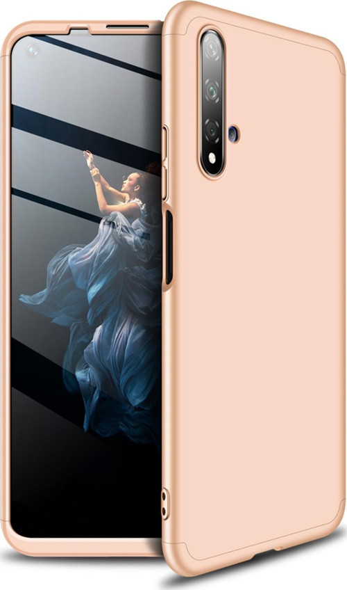 Huawei Honor 20 Kılıf Double Dip 360 Protective Gold