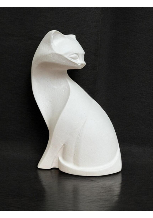 Kedi Heykel Obje Minimalist, Beyaz Renk Yüksek Kaliteli Malzeme Minimalist El Yapımı Kedi Heykel Obje, Ev Dekoru, Masa Dekoru, Anneler Günü, Öğretmenler Günü