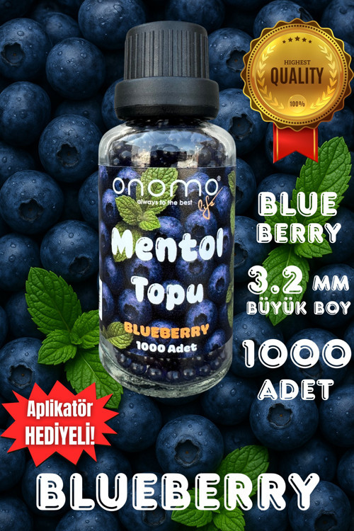 Premium Mentol Topu Böğürtlen 1000 Adet Blueberry Aroma Kapsülü
