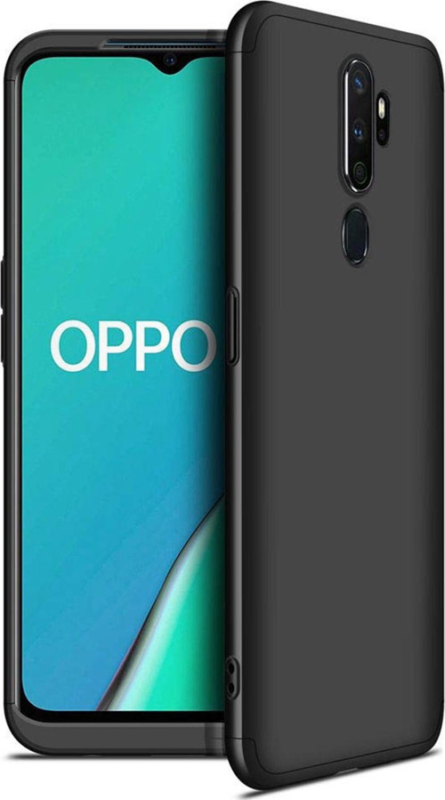 Oppo A5 2020 Kılıf Double Dip 360 Protective Siyah