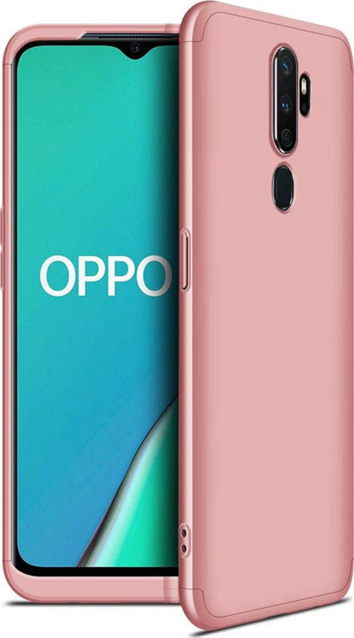 Oppo A5 2020 Kılıf Double Dip 360 Protective Rose Gold