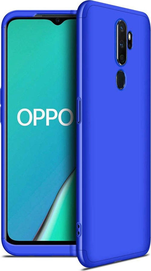 Oppo A5 2020 Kılıf Double Dip 360 Protective Mavi