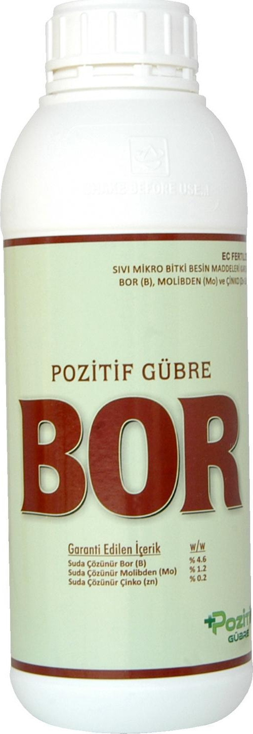 Borlu Çinkolu Bor Noksanlığında Şekil Düzgünlüğü Sağlar Çiçek Meyve Tutumu Polen Oluşumu 1 Litre
