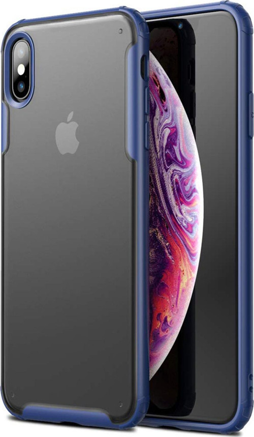 Apple iPhone XS Kılıf Frosted Frame Lacivert