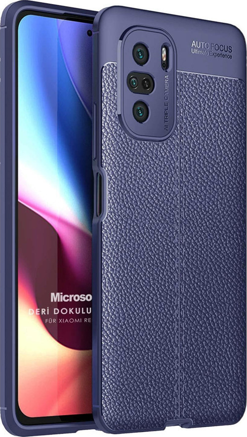 Xiaomi Redmi K40 Pro+ Kılıf Deri Dokulu Silikon Lacivert