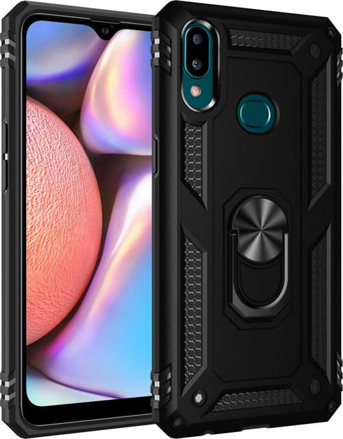 Samsung Galaxy A10s Kılıf Military Ring Holder Siyah