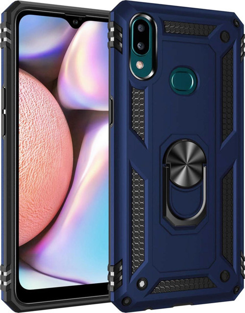 Samsung Galaxy A10s Kılıf Military Ring Holder Lacivert