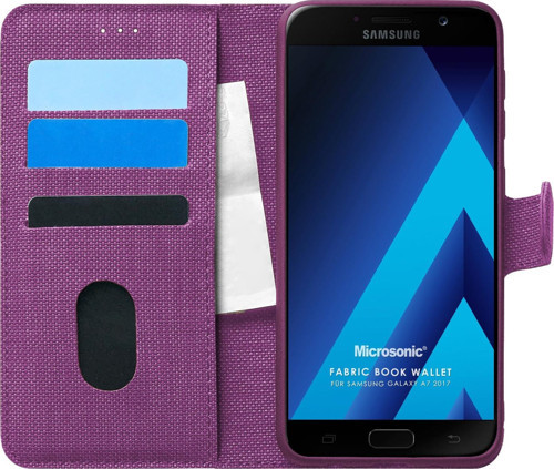 Samsung Galaxy A7 2017 Kılıf Fabric Book Wallet Mor