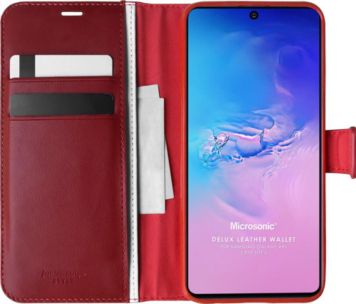 Samsung Galaxy S10 Lite Kılıf Delux Leather Wallet Kırmızı