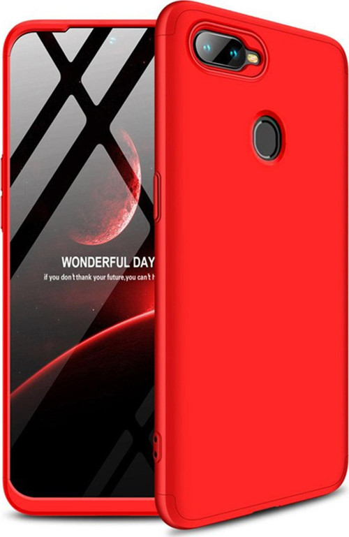 Oppo A5S Kılıf Double Dip 360 Protective Kırmızı