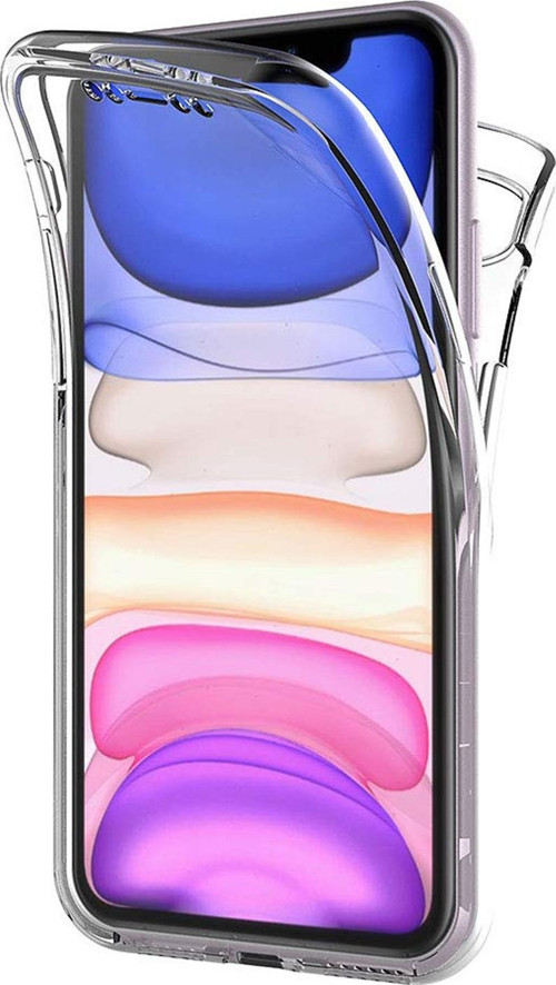 Apple iPhone 11 (6.1'') Kılıf 6 tarafı tam full koruma 360 Clear Soft Şeffaf