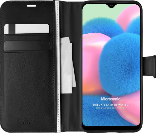 Samsung Galaxy A30s Kılıf Delux Leather Wallet Siyah