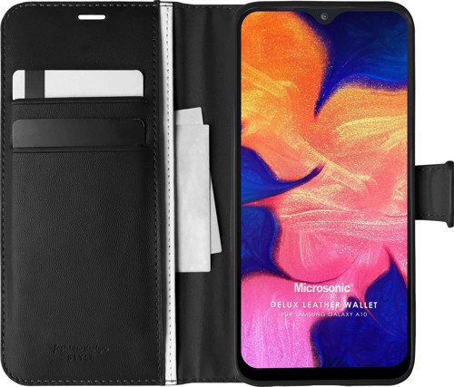 Samsung Galaxy A10 Kılıf Delux Leather Wallet Siyah