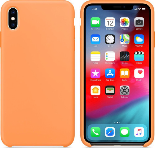 Apple iPhone XS Kılıf Liquid Lansman Silikon Papaya