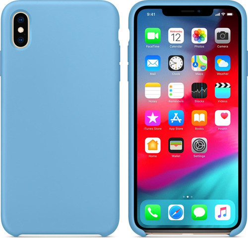 Apple iPhone XS Kılıf Liquid Lansman Silikon Kantaron Mavisi