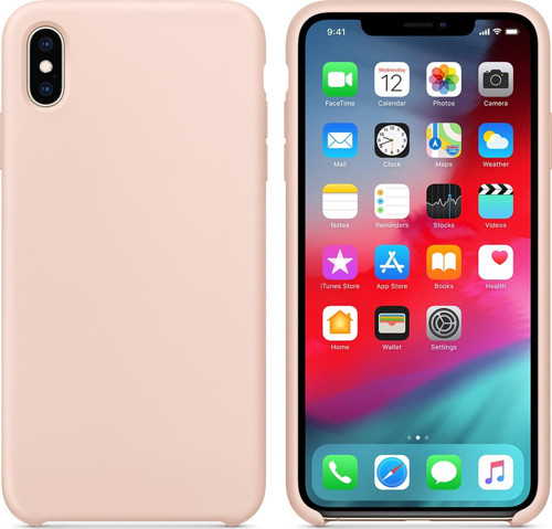 Apple iPhone XS Kılıf Liquid Lansman Silikon Kum Pembesi