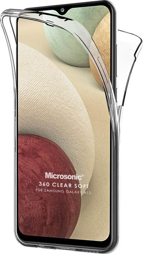 Samsung Galaxy A12 Kılıf 6 Tarafı Tam Full Koruma 360 Clear Soft Şeffaf