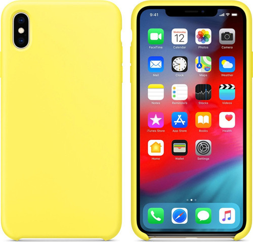 Apple iPhone XS Kılıf Liquid Lansman Silikon Güneş Sarısı