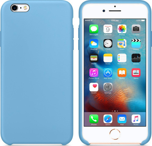 Apple iPhone 6S Plus Kılıf Liquid Lansman Silikon Kantaron Mavisi