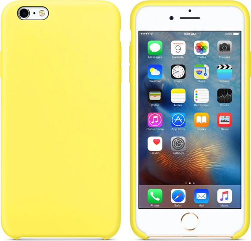 Apple iPhone 6S Plus Kılıf Liquid Lansman Silikon Güneş Sarısı