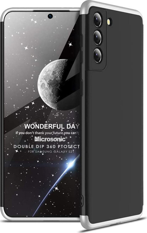 Samsung Galaxy S21 Kılıf Double Dip 360 Protective Siyah Gri