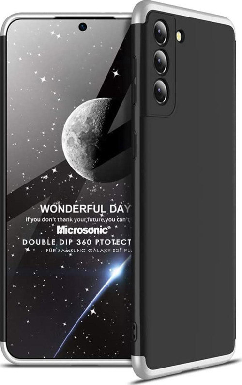 Samsung Galaxy S21 Plus Kılıf Double Dip 360 Protective Siyah Gri