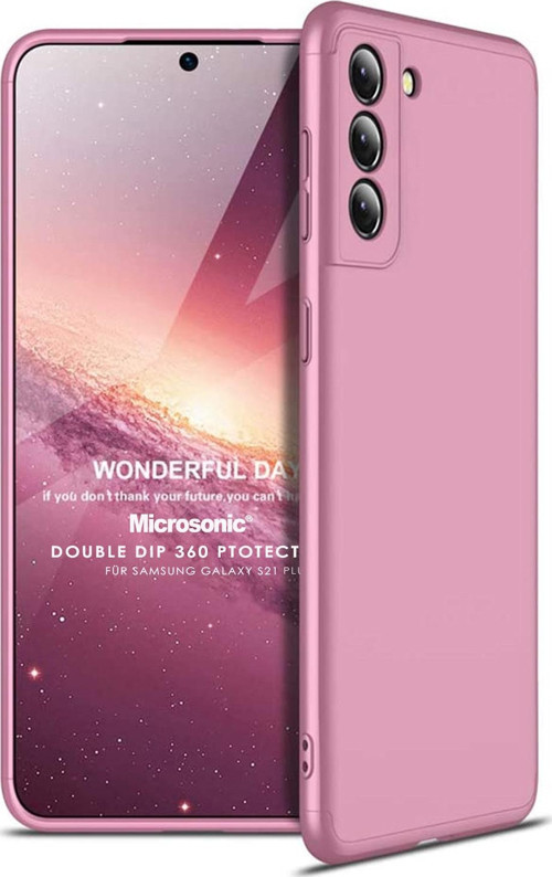 Samsung Galaxy S21 Plus Kılıf Double Dip 360 Protective Rose Gold