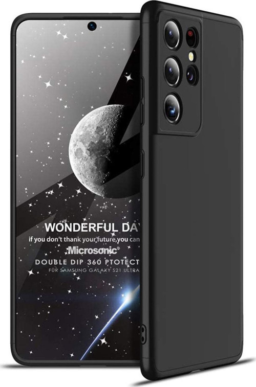 Samsung Galaxy S21 Ultra Kılıf Double Dip 360 Protective Siyah