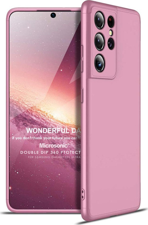 Samsung Galaxy S21 Ultra Kılıf Double Dip 360 Protective Rose Gold