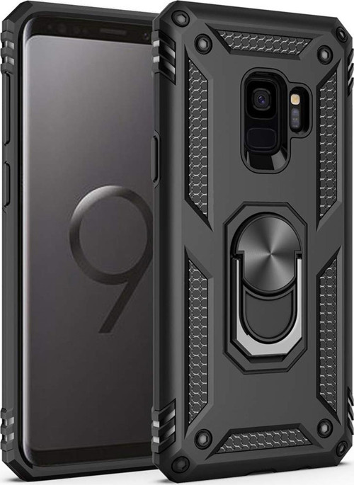 Samsung Galaxy S9 Kılıf Military Ring Holder Siyah