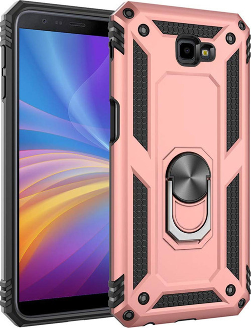 Samsung Galaxy J4 Plus Kılıf Military Ring Holder Rose Gold