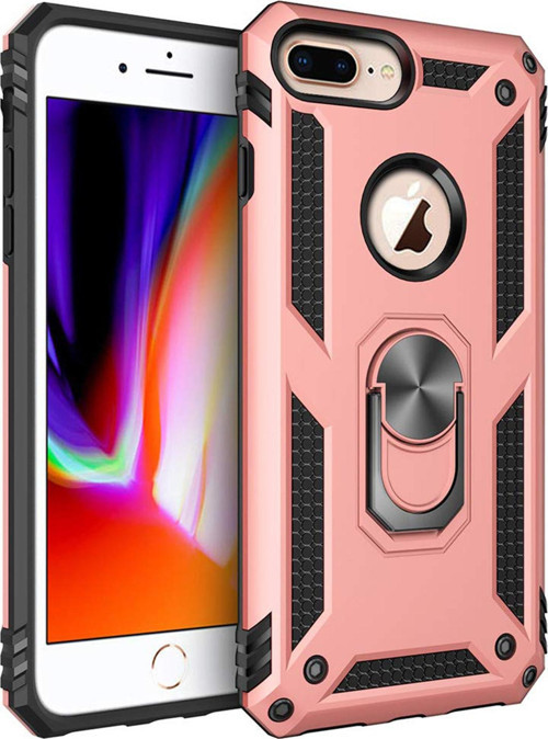 Apple iPhone 7 Plus Kılıf Military Ring Holder Rose Gold