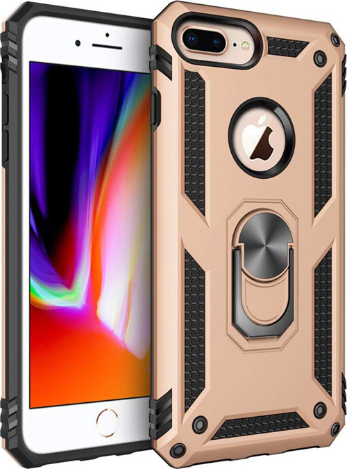 Apple iPhone 7 Plus Kılıf Military Ring Holder Gold