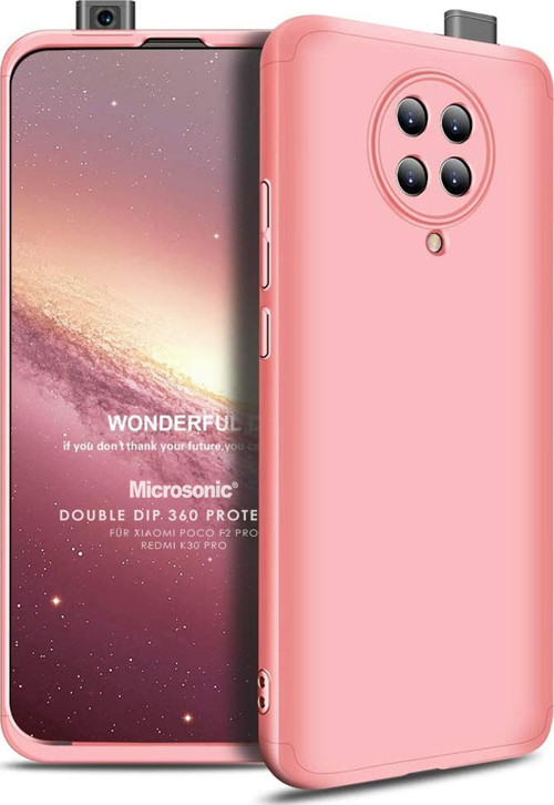 Xiaomi Poco F2 Pro Kılıf Double Dip 360 Protective Rose Gold