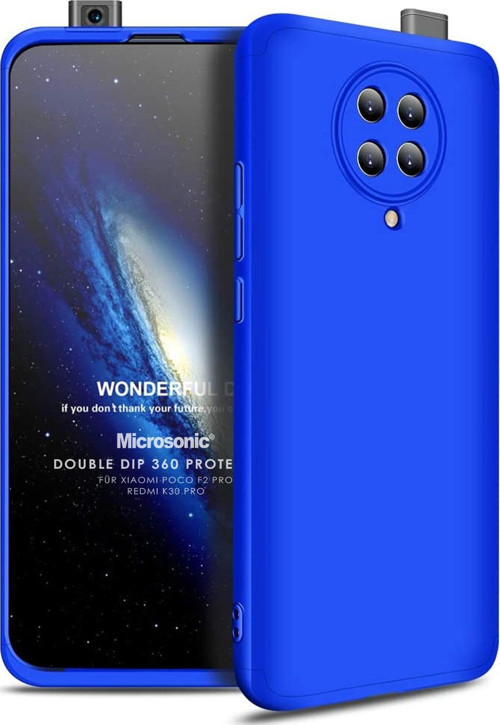 Xiaomi Poco F2 Pro Kılıf Double Dip 360 Protective Mavi