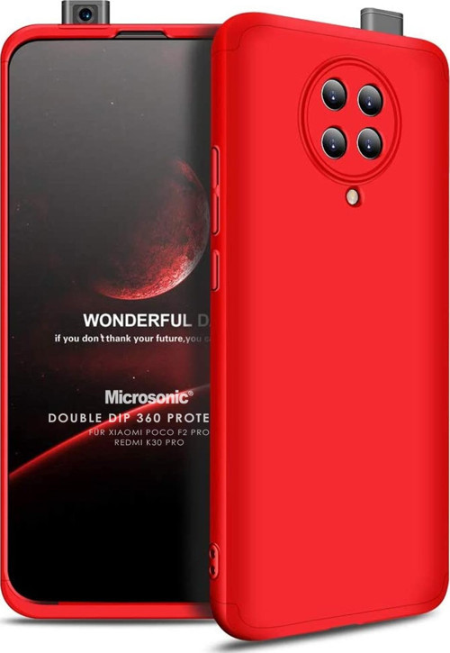 Xiaomi Poco F2 Pro Kılıf Double Dip 360 Protective Kırmızı