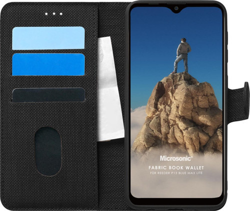Reeder P13 Blue Max Lite Kılıf Fabric Book Wallet Siyah