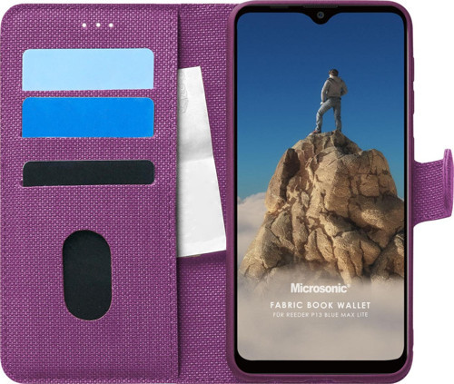 Reeder P13 Blue Max Lite Kılıf Fabric Book Wallet Mor