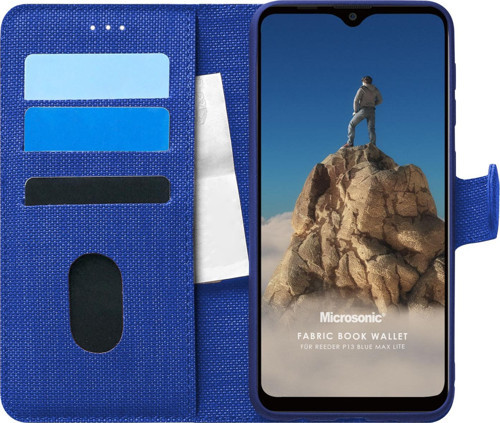 Reeder P13 Blue Max Lite Kılıf Fabric Book Wallet Lacivert