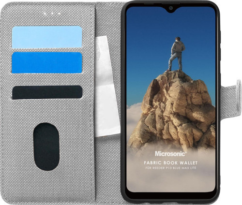 Reeder P13 Blue Max Lite Kılıf Fabric Book Wallet Gri