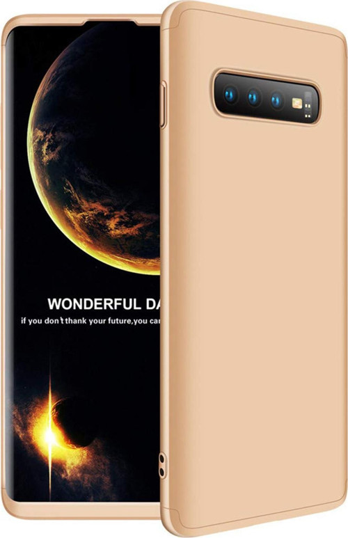 Samsung Galaxy S10 Kılıf Double Dip 360 Protective Gold