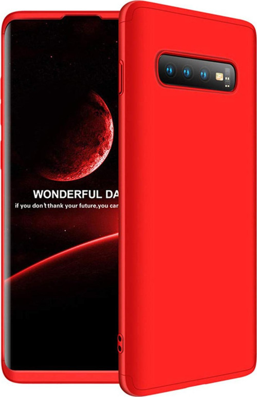 Samsung Galaxy S10 Kılıf Double Dip 360 Protective Kırmızı