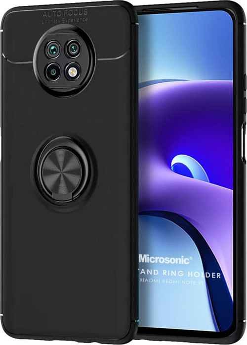 Xiaomi Redmi Note 9T Kılıf Kickstand Ring Holder Siyah