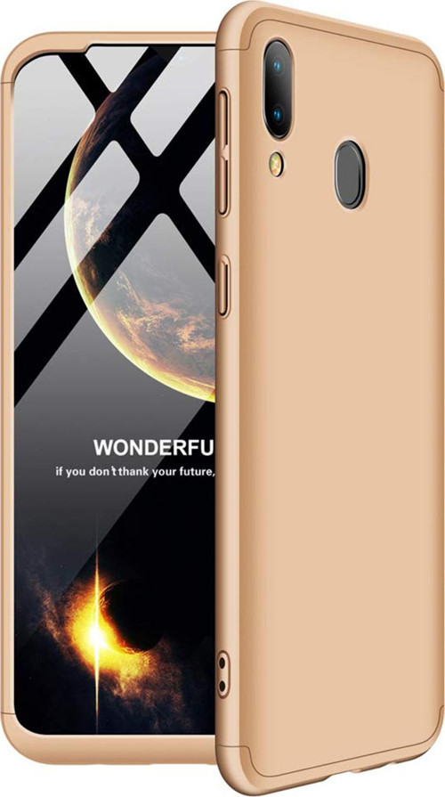 Samsung Galaxy M20 Kılıf Double Dip 360 Protective Gold